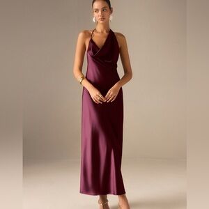 Elegant Burgundy Evening Gown